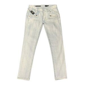 Obey Jeans Womens 31 Acid Wash Debbie Fit Low Waist Skinny Leg Zipper Pockets